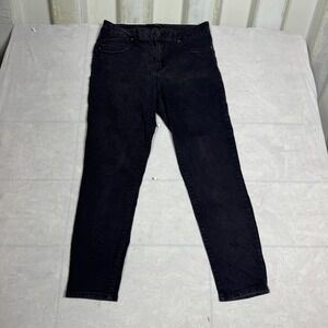 1822 Denim Womens Ankle Jeans Deep Black 5-Pocket Style Everyday Comfort Size 14